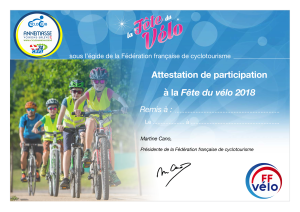 Diplôme de participation à la balade avec les Cyclos Annemassiens Voirons-Salève